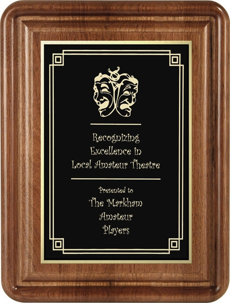 The Walnut Finish Gallery Bevel Plaque