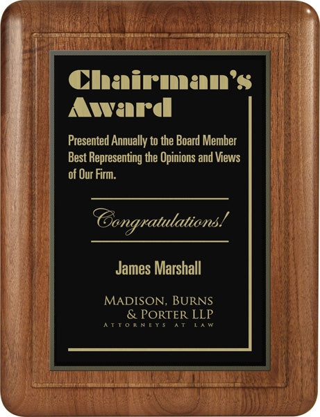 Walnut Finish Round Edge Bevel | Plaque Award Canada