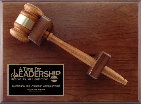 Shop Custom Walnut Gavel Plaque | Commemorative Award