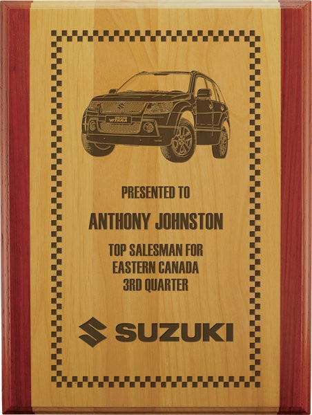 Buy Red Alder with Rosewood Laser Engraved Plaque