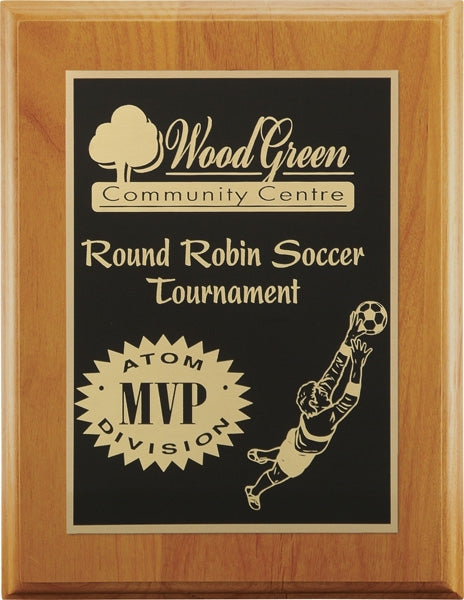 Custom Alder Wall Plaque | Award with Plate