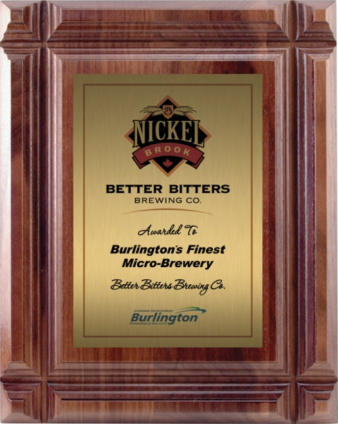 Genuine Walnut Deep Groove Bevel Plaque