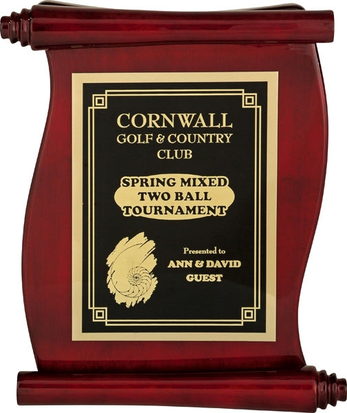 Buy Rosewood Scroll with a Plate Plaque | Custom Engraved Plaques