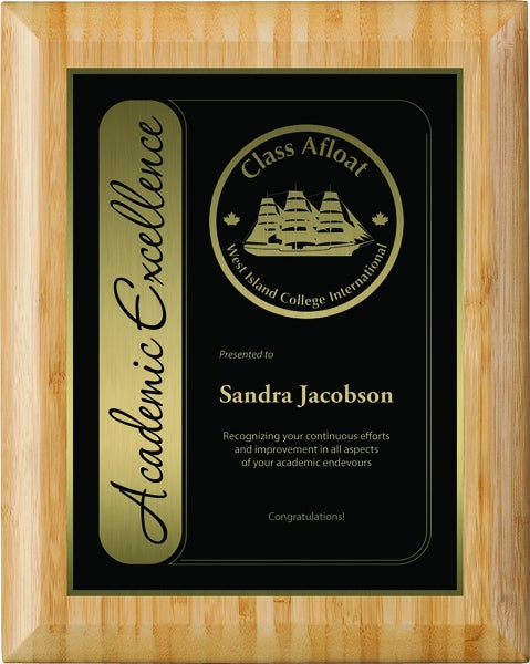 Bamboo with a Plate Plaques | Engraved Wall & Trophy Plaques