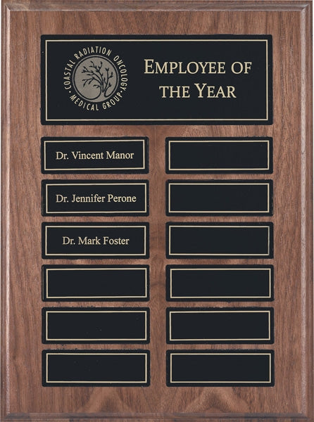 Recognition Pocket Walnut Annual Plaque | Custom Award