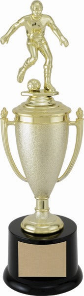Gold Soccer Trophy Cup with Player Figure
