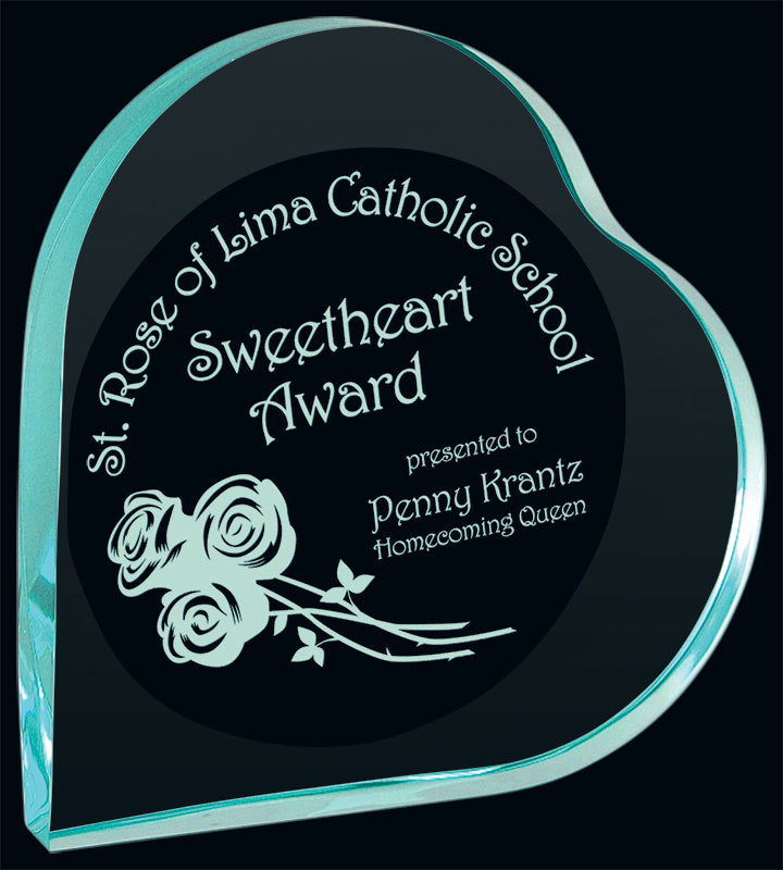 Acrylic Jade Heart Awards
