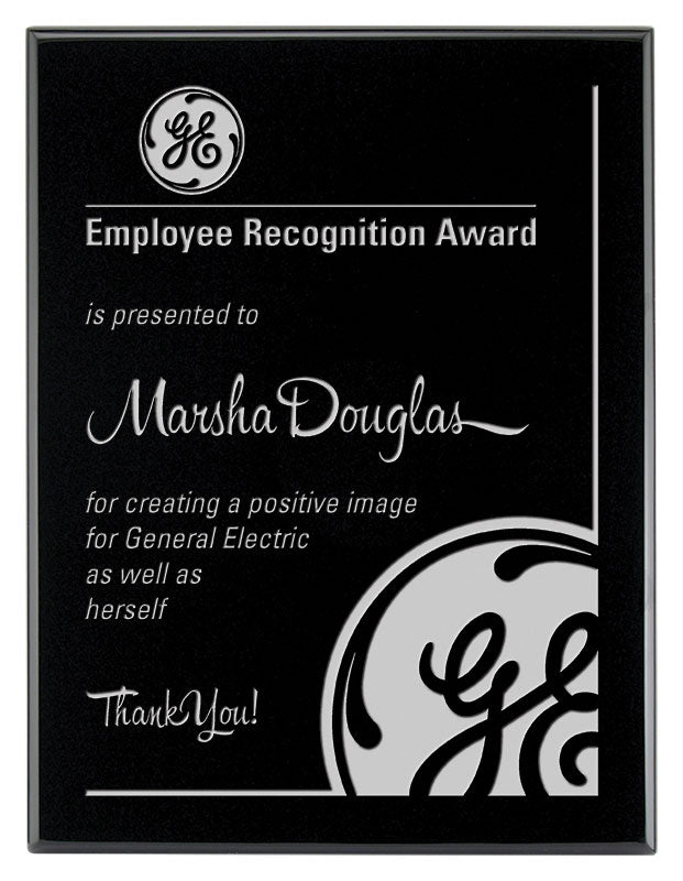 Black Piano Finish Laser Engraved Plaque