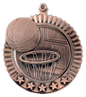 2¾” Basketball Diameter Star Medal