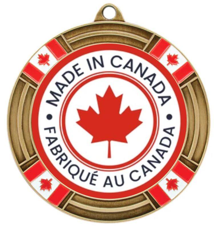 2" Custom Canada Flag Medal