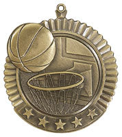 2¾” Basketball Diameter Star Medal