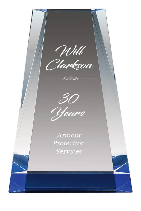 Optic Crystal Blue Award