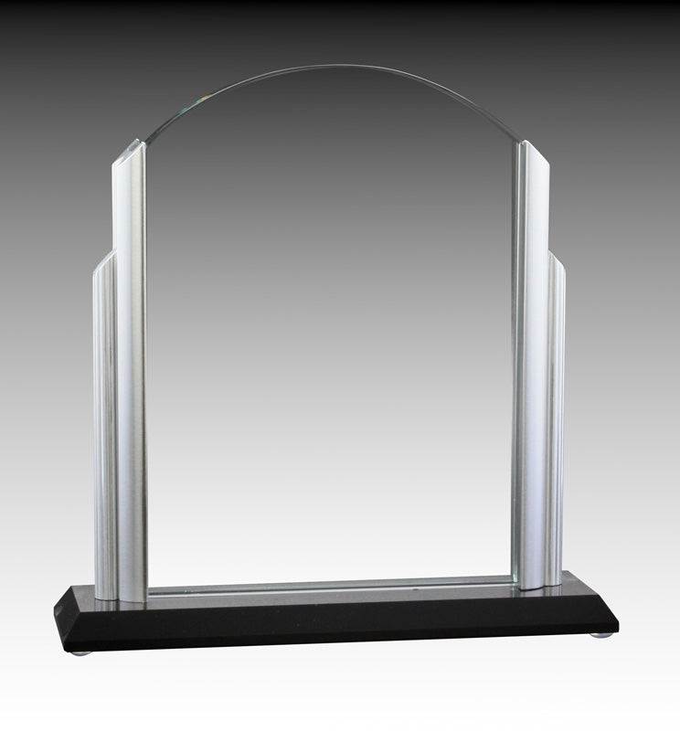 Glass Curve with Aluminum Uprights