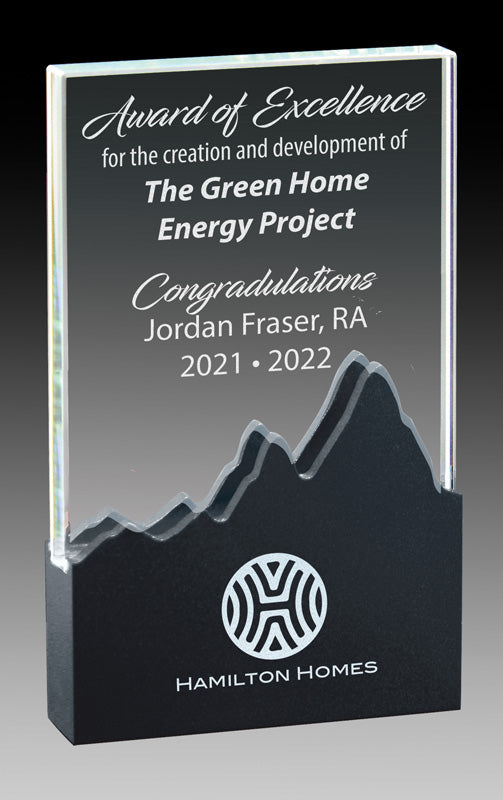 Glass with Black Aluminum Mountain Base
