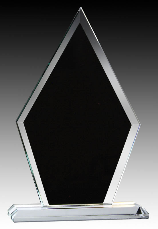 Onyx Series Arrowhead Clear/Black Glass Trophy 