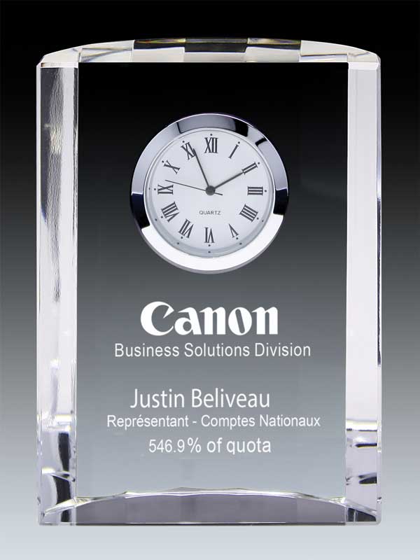 Crystal Rounded Top Clock, 4″