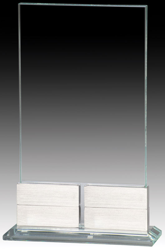 Clear Glass Perpetual Plaque on Base, 4 Plates 8½" x 5½"