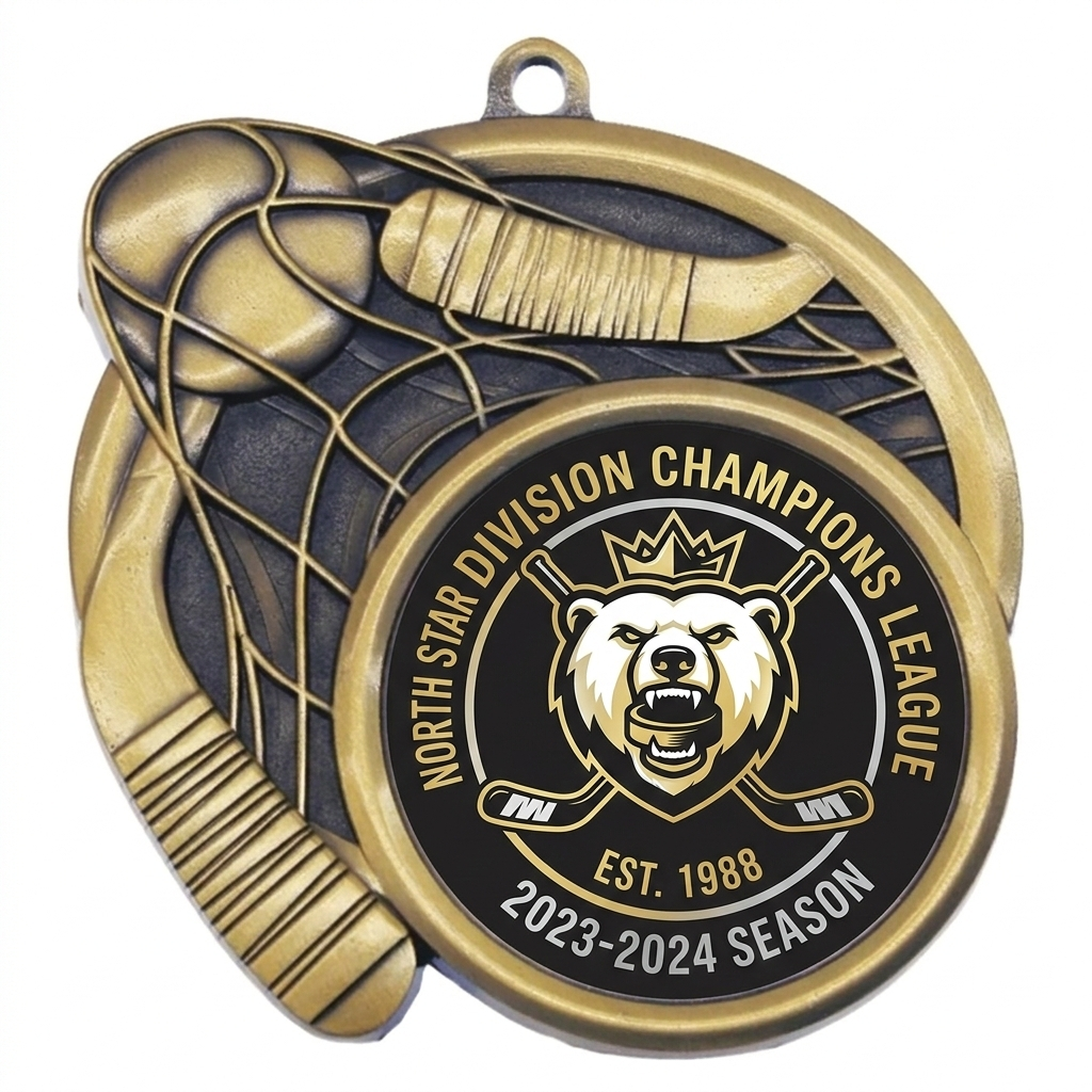 2.5" Custom Ball Hockey Medal