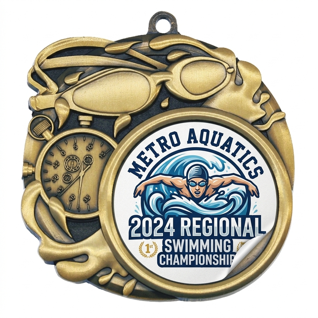 2.5" Custom Swimming Medal