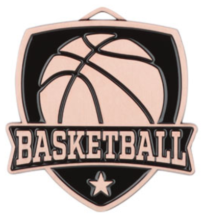 SCULPTURED VARSITY  BASKETBALL MEDAL