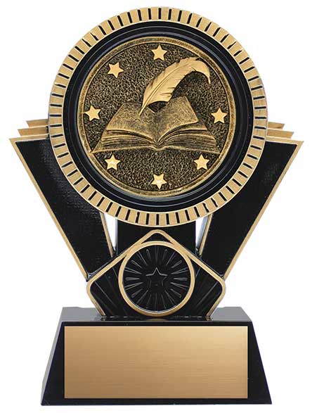 Apex Writing Trophy Black and Gold