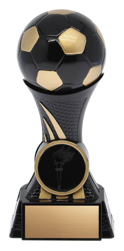 Heavyweight Soccer Tower Trophy, Black and Gold