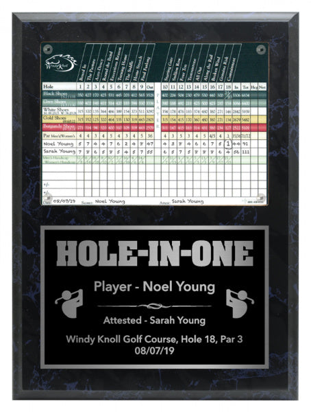 Golf Hole in One Plaque