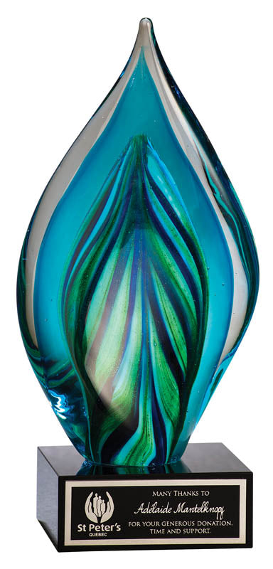 Art Glass, Blue Twist Flame