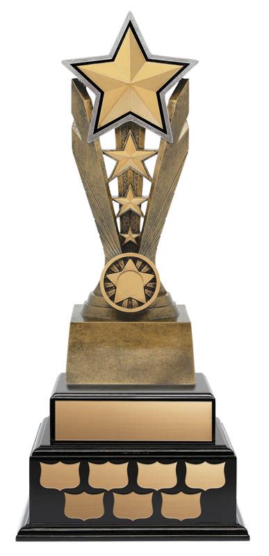 Star Zenith Resin on 2-Tier Black Wood Base