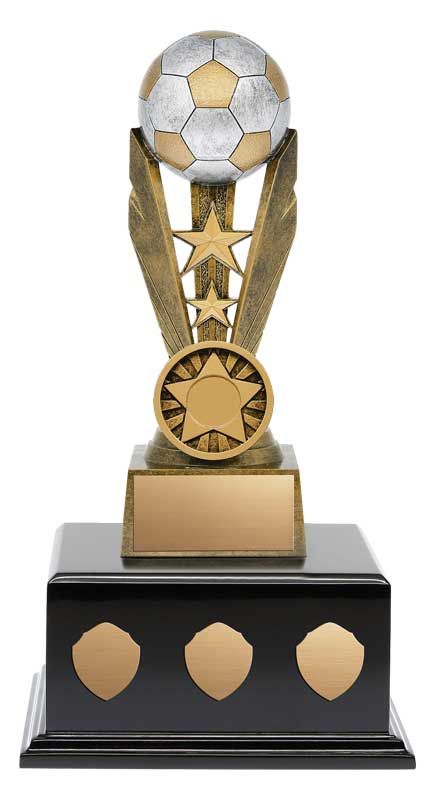 Soccer Zenith Resin on Black Wood