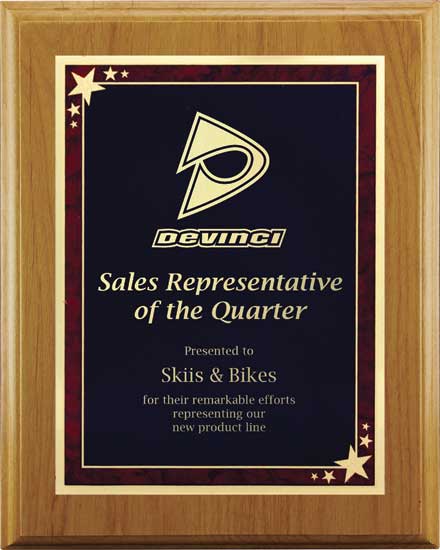 Red Alder Plaques with red style plate