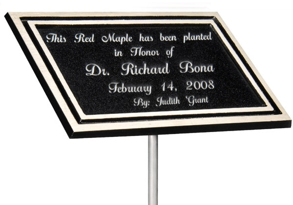 cap memorial bent pole with plate 