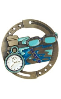 Swimming Colour Enamel Medal
